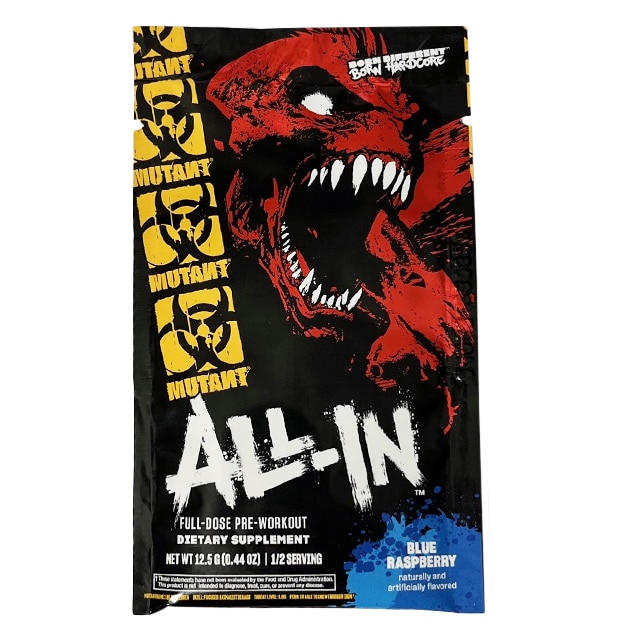 Mutant All In PWO Blue Raspberry 1 Servering