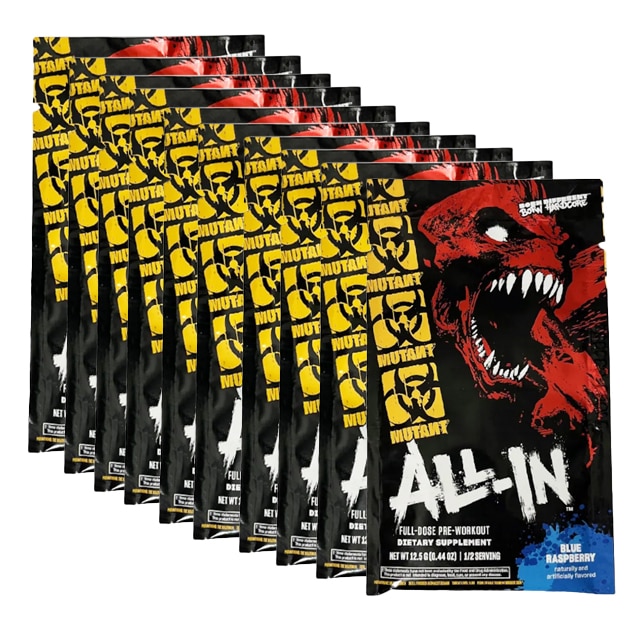 Mutant All In PWO Blue Raspberry 10x1 Servering