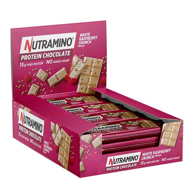 Nutramino Protein Chocolate Bar White Raspberry Crunch 16x50g