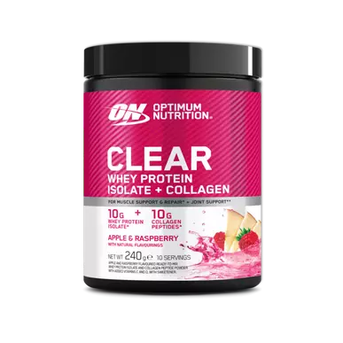 Optimum Nutrition Clear Whey Protein Isolate+Collagen Apple & Raspberry 240g 