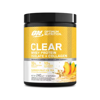 Optimum Nutrition Clear Whey Protein Isolate+Collagen Summer Fruit Ice Tea 240g 