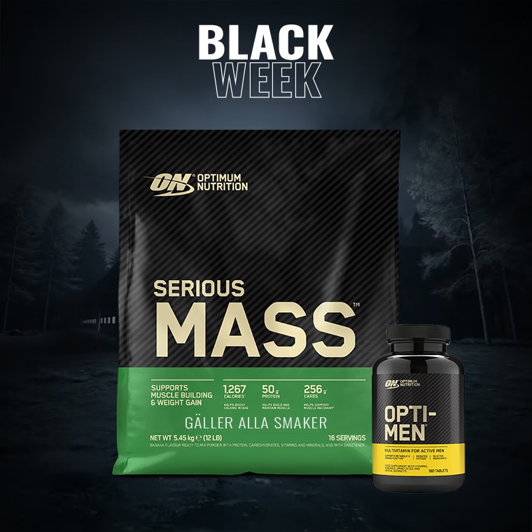 Optimum Nutrition Serious Mass Vanilla 5455g + Opti-men 180 kapslar 