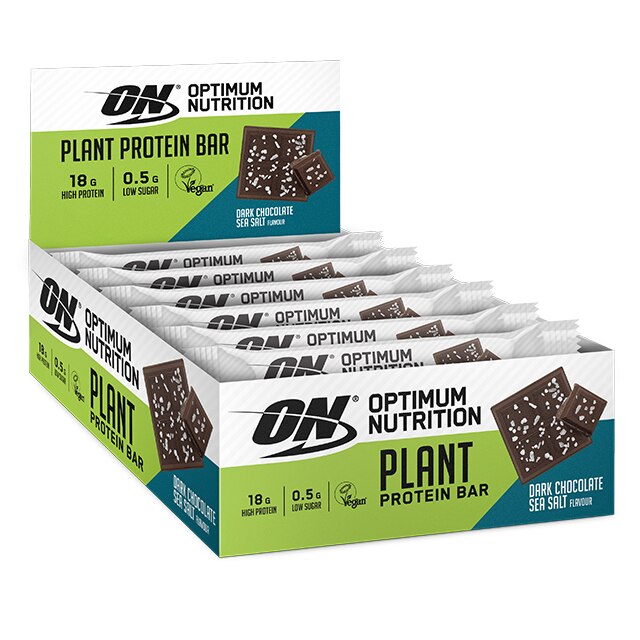 Optimum Nutrition Plant Protein Bar Dark Chocolate Sea Salt 12x60g