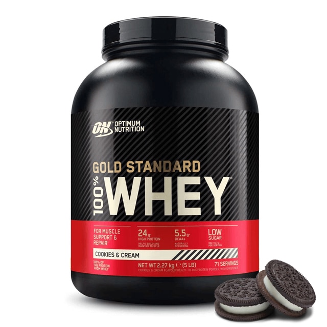 optimum gold standard whey 2m,27kg cookies cream