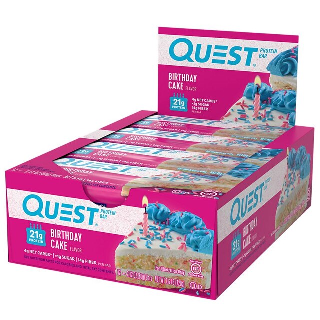 Quest Protein Bar Birthday Cake 12x60g