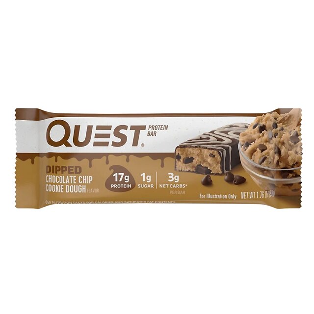 quest bar dipped chocolate chip cookie dough 60g