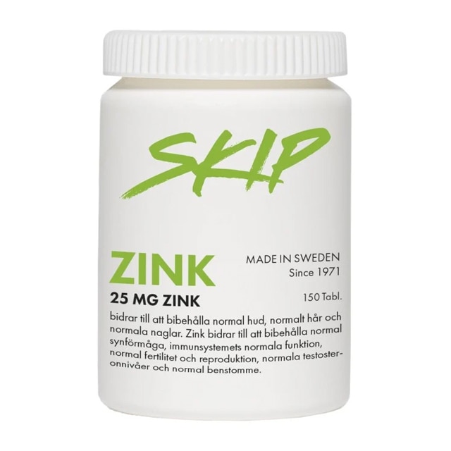 Skip Nutrition Zink 25mg 150 tabletter 