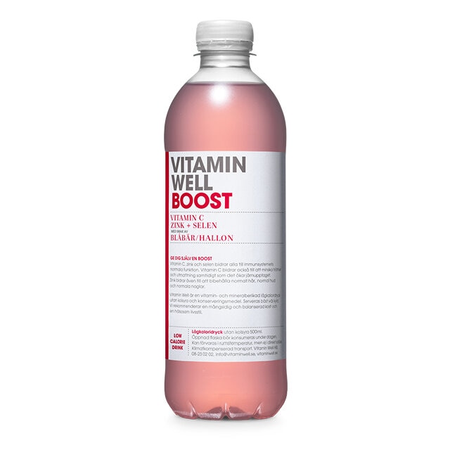 Vitamin Well Boost Blåbär Hallon 500ml
