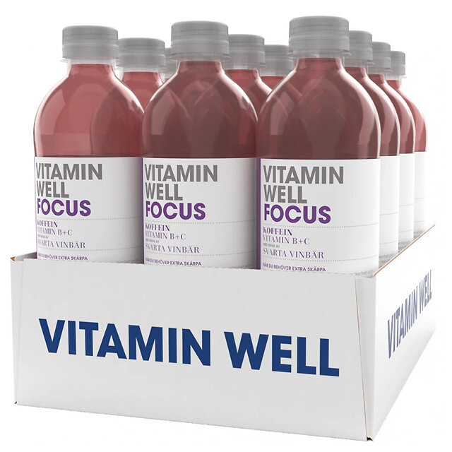 vitaminwell focus svarta vinbar 12x500ml