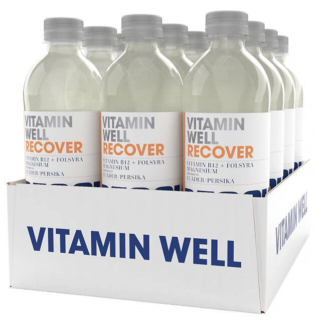 vitaminwell recover flader persika 12x500ml